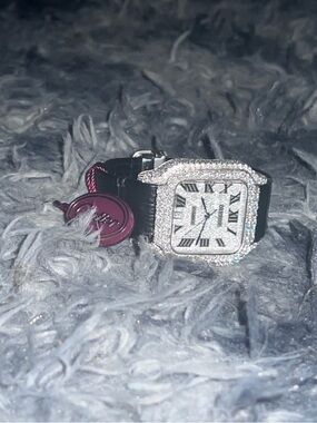 Cartier vvs Square Watch with Black Strap